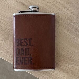 Brown Leather Flask with Engraving